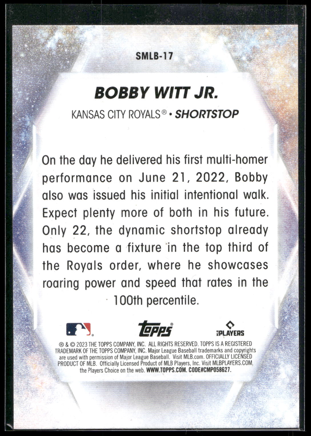 2023 Topps #SMLB-17 Bobby Witt Jr. Stars of MLB