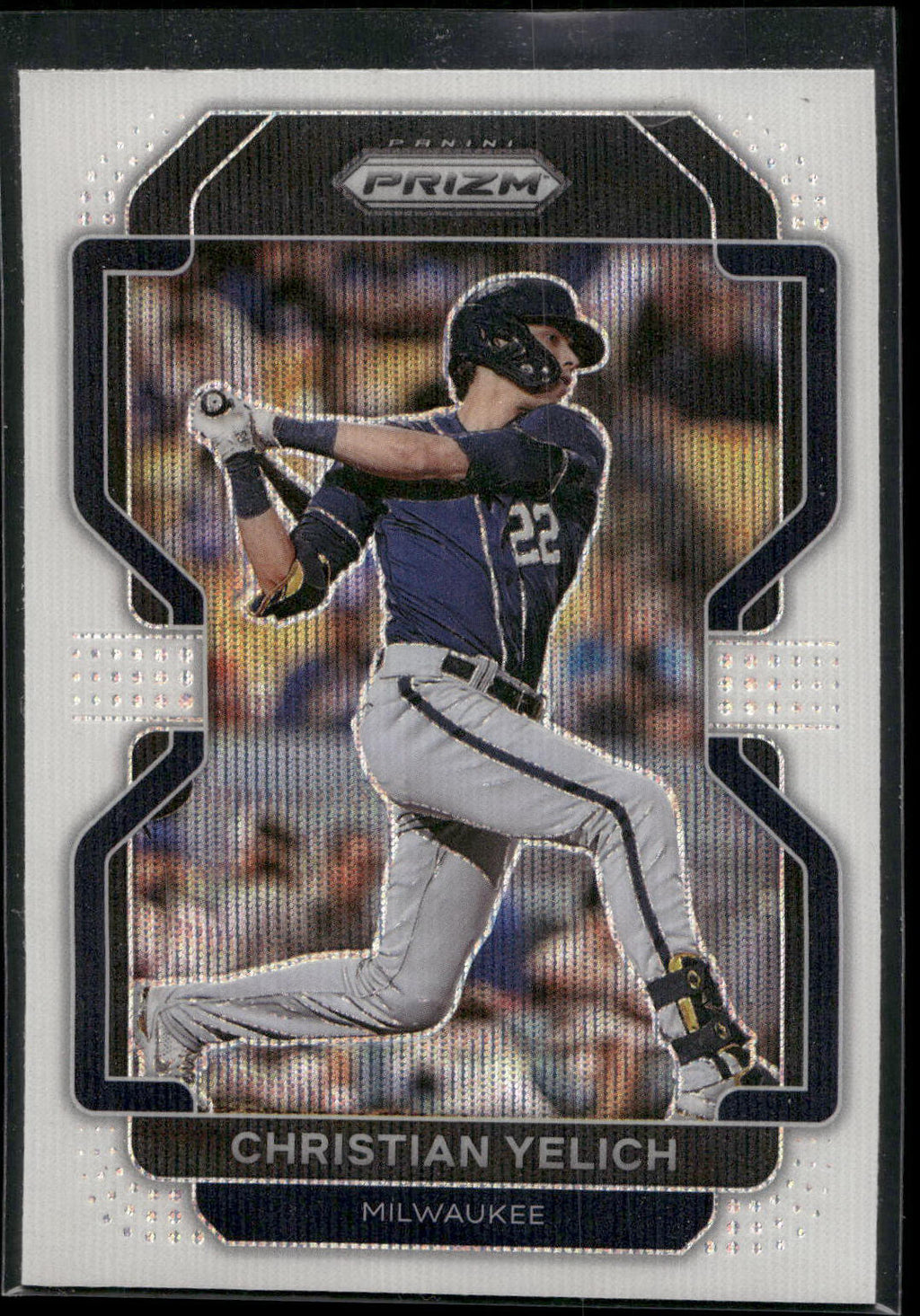 2022 Panini Prizm #52 Christian Yelich White Wave Prizm