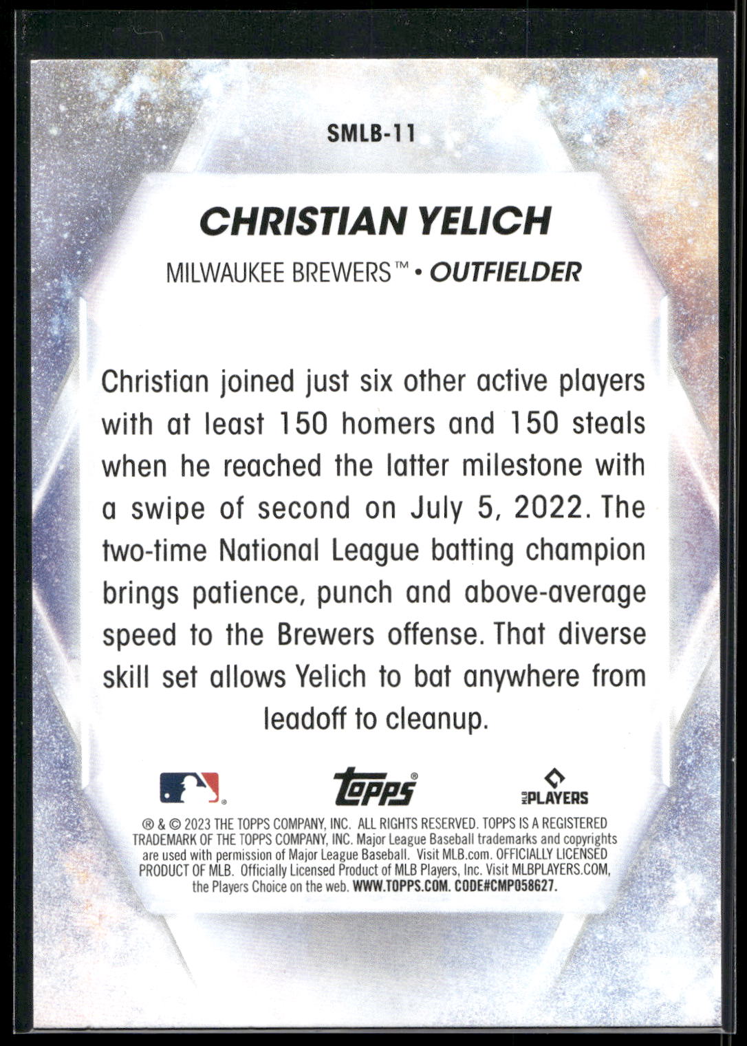 2023 Topps #SMLB-11 Christian Yelich Stars of MLB