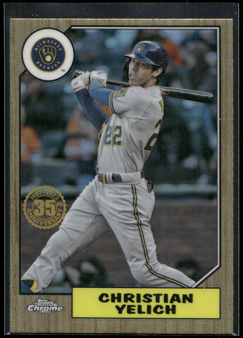 2022 Topps Chrome #87BC-6 Christian Yelich 1987 Topps Baseball 35th Anniversary
