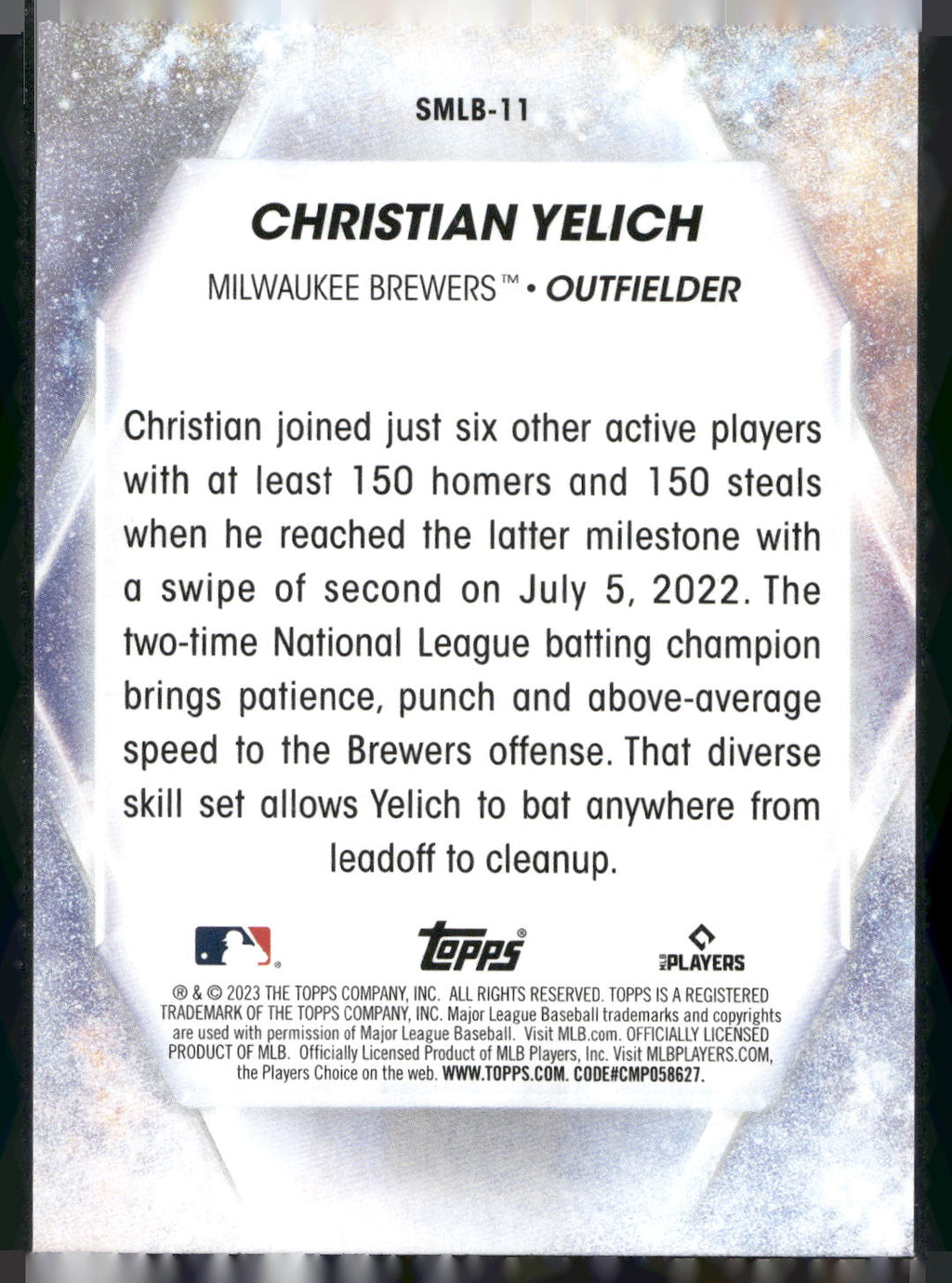 2023 Topps #SMLB-11 Christian Yelich Stars of MLB