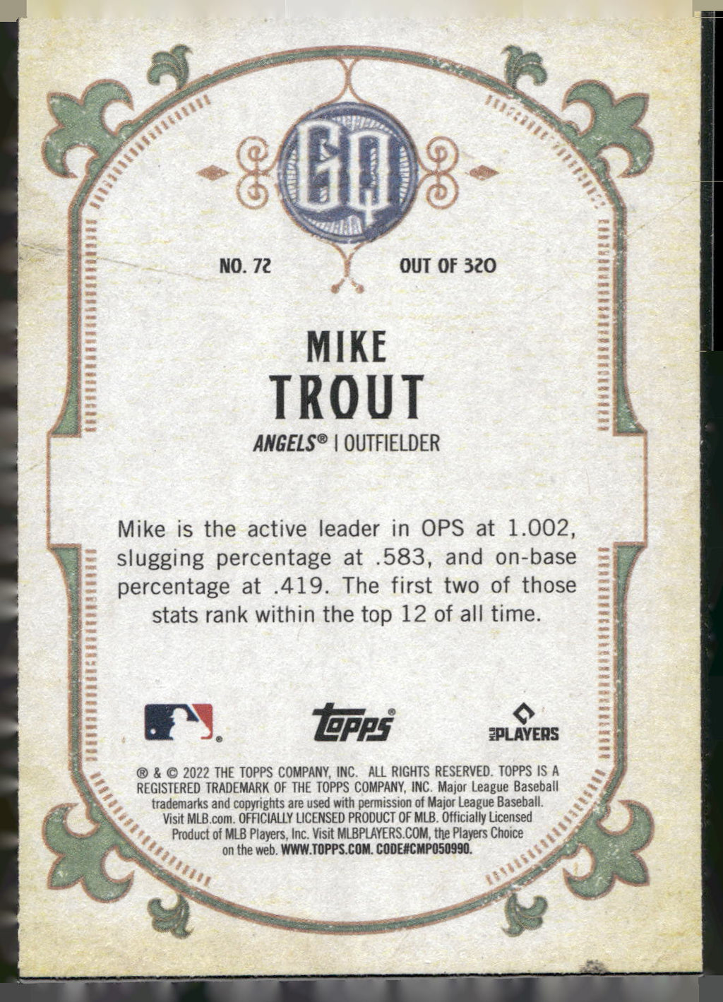 2022 Topps Gypsy Queen #72 Mike Trout