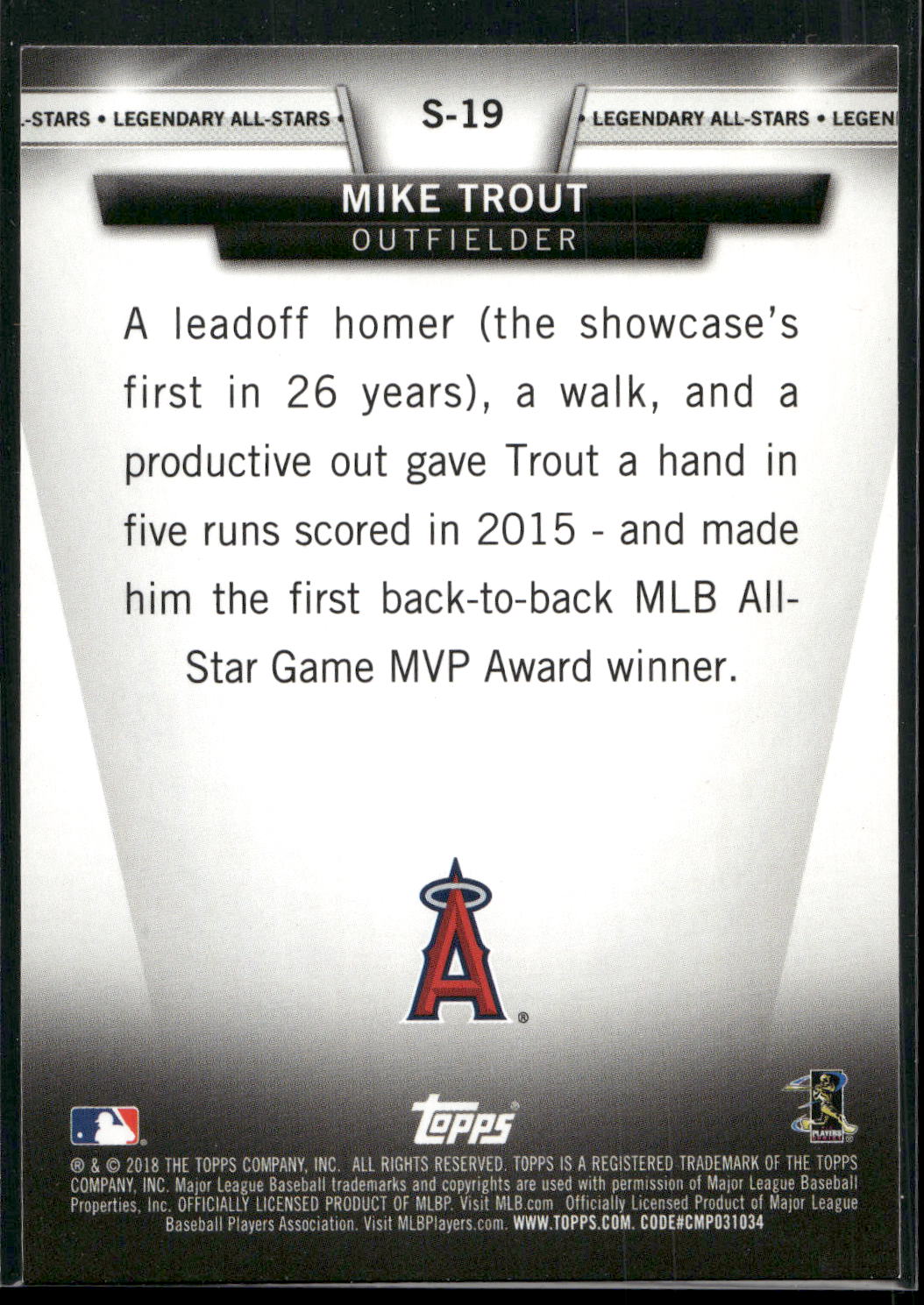 2018 Topps Update #S-19 Mike Trout Salute