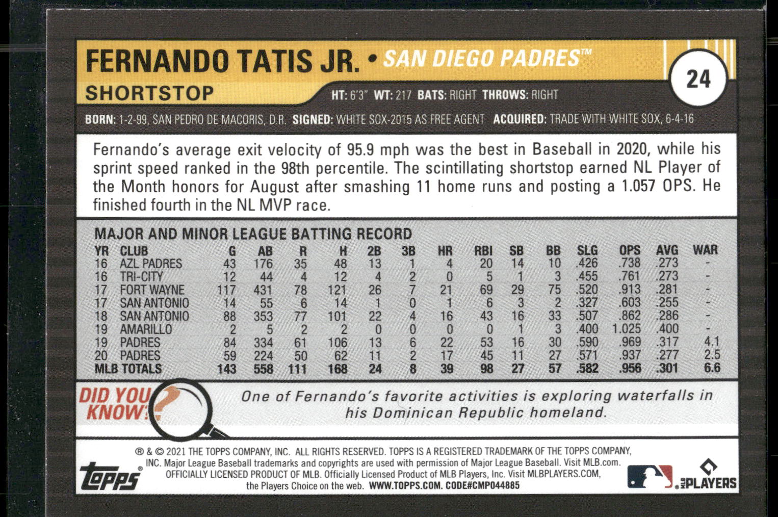 2021 Topps Big League #24 Fernando Tatis Jr.