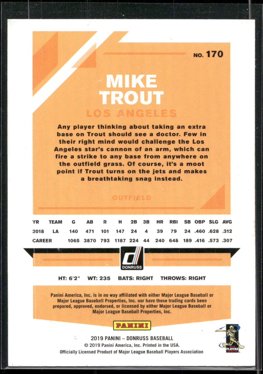 2019 Donruss #170b Mike Trout