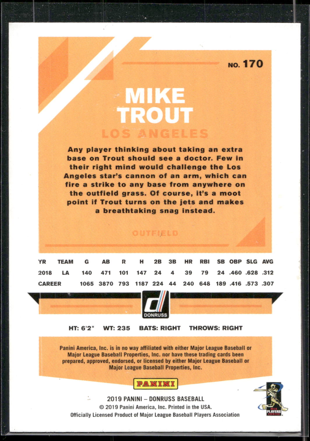 2019 Donruss #170b Mike Trout