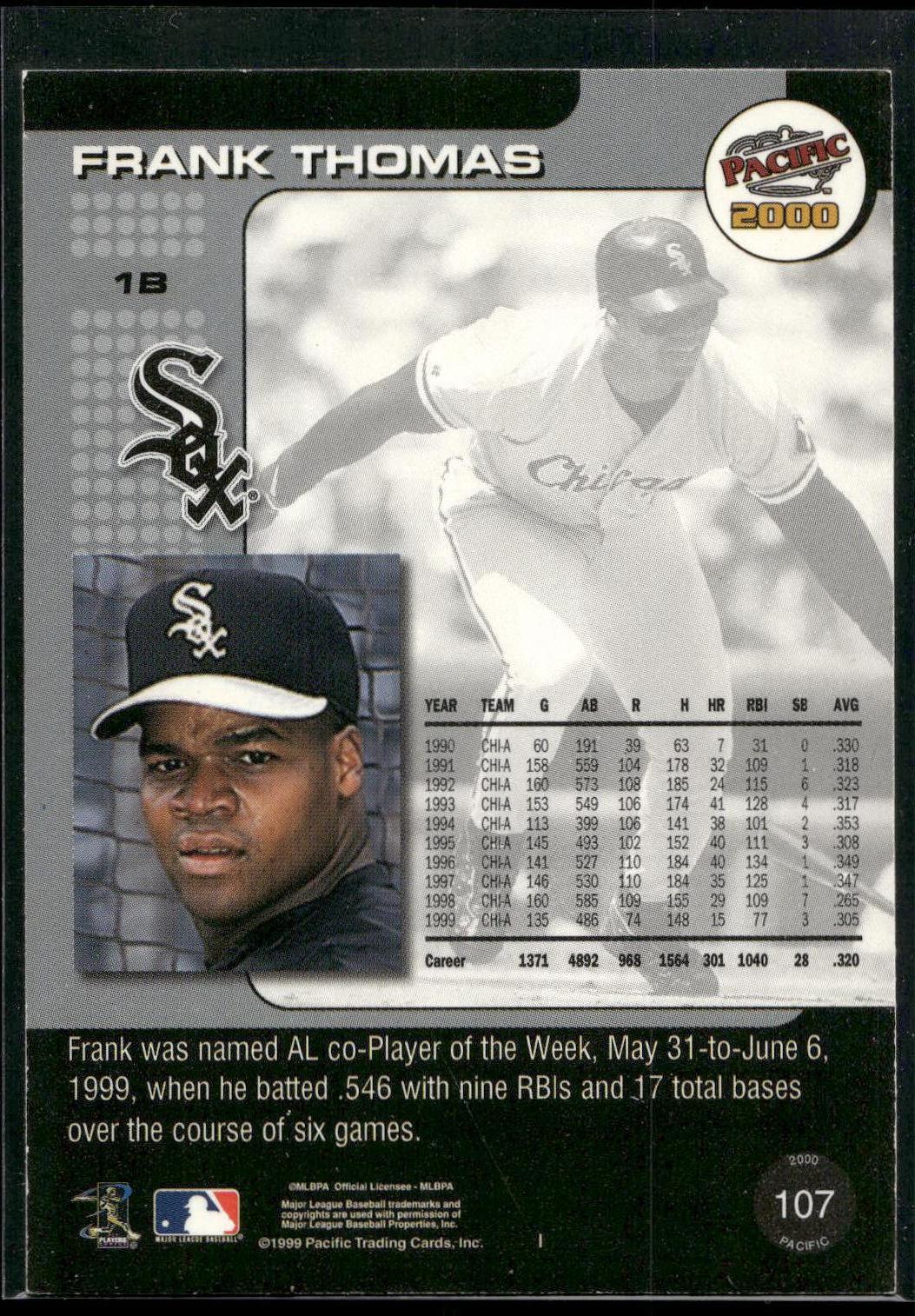 2000 Pacific #107 Frank Thomas