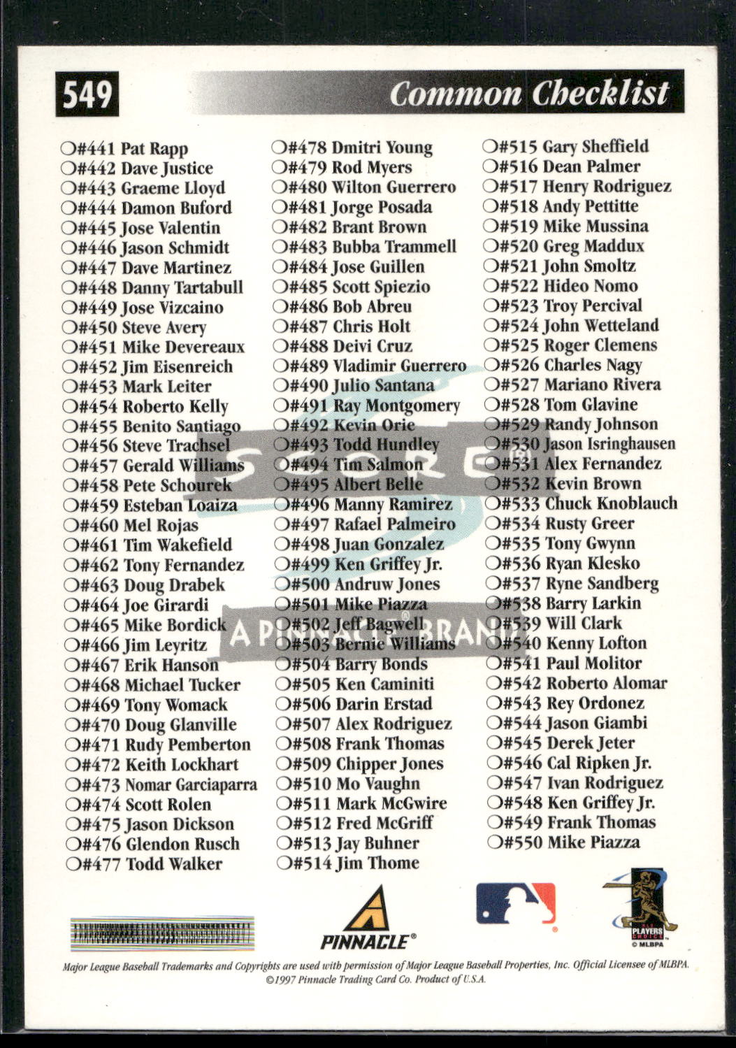 1997 Score #549 Frank Thomas