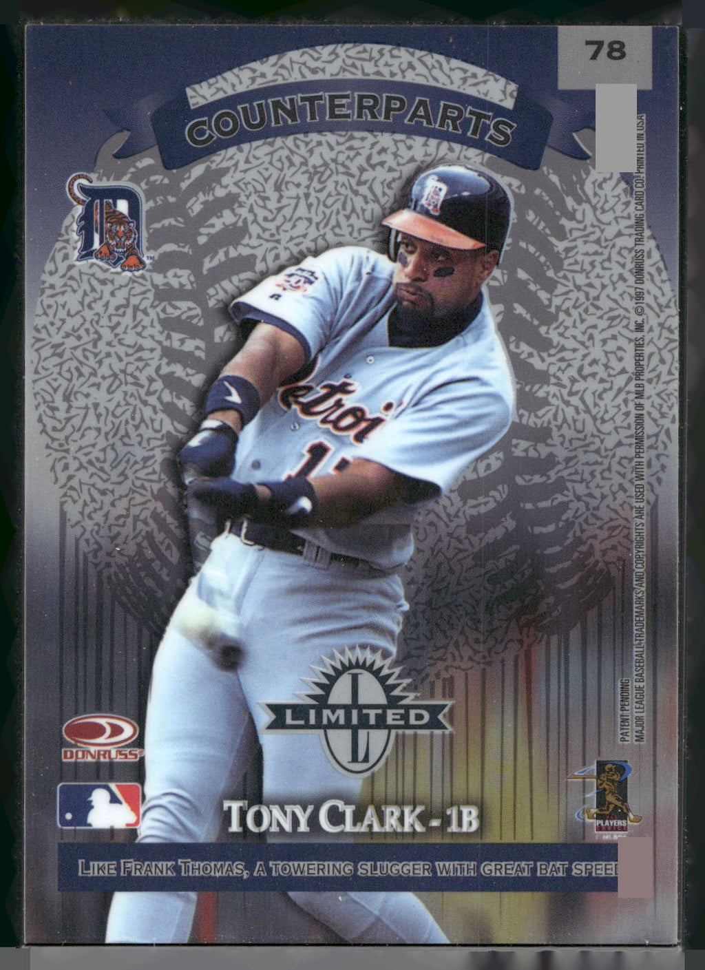 1997 Donruss Limited #78 Frank Thomas / Tony Clark