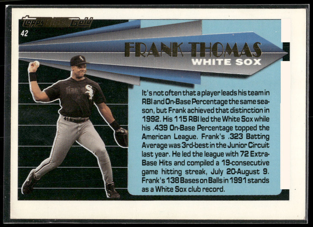 1993 Topps #42 Frank Thomas Black Gold