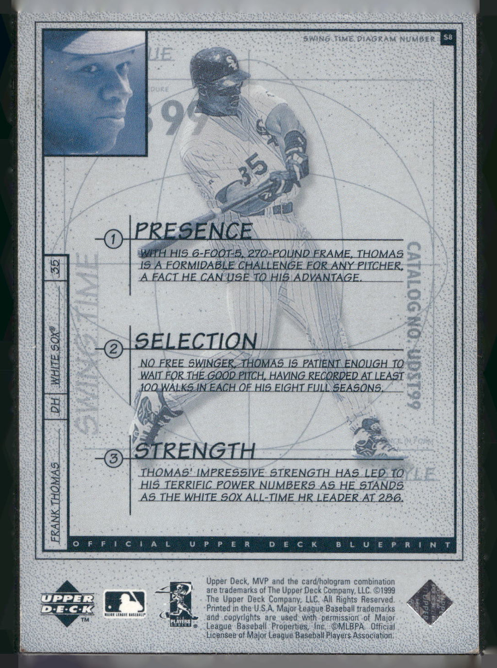 1999 Upper Deck MVP #S8 Frank Thomas Swing Time