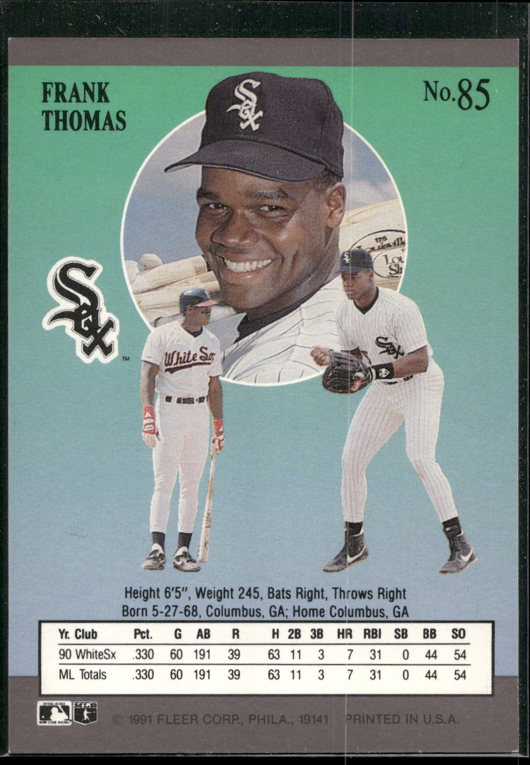 1991 Ultra #85 Frank Thomas