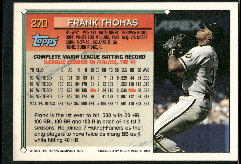 1994 Topps #270 Frank Thomas