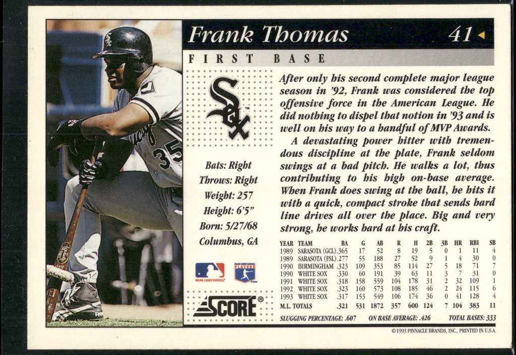 1994 Score #41 Frank Thomas