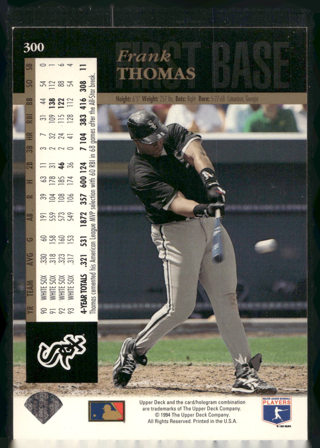 1994 Upper Deck #300 Frank Thomas
