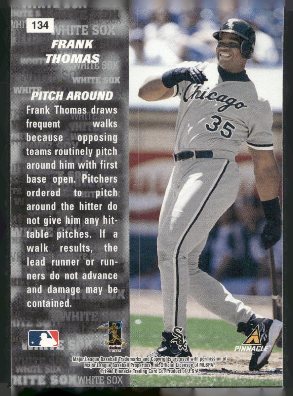 1998 Pinnacle Inside #134 Frank Thomas