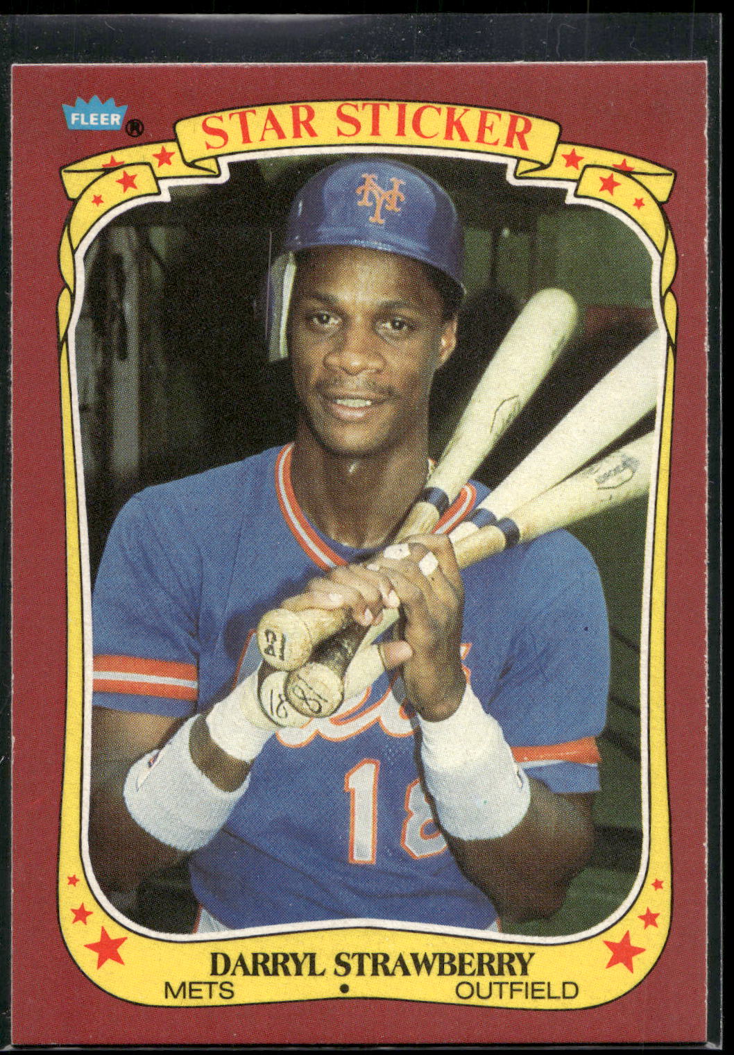 1986 Fleer Star Stickers #116 Darryl Strawberry