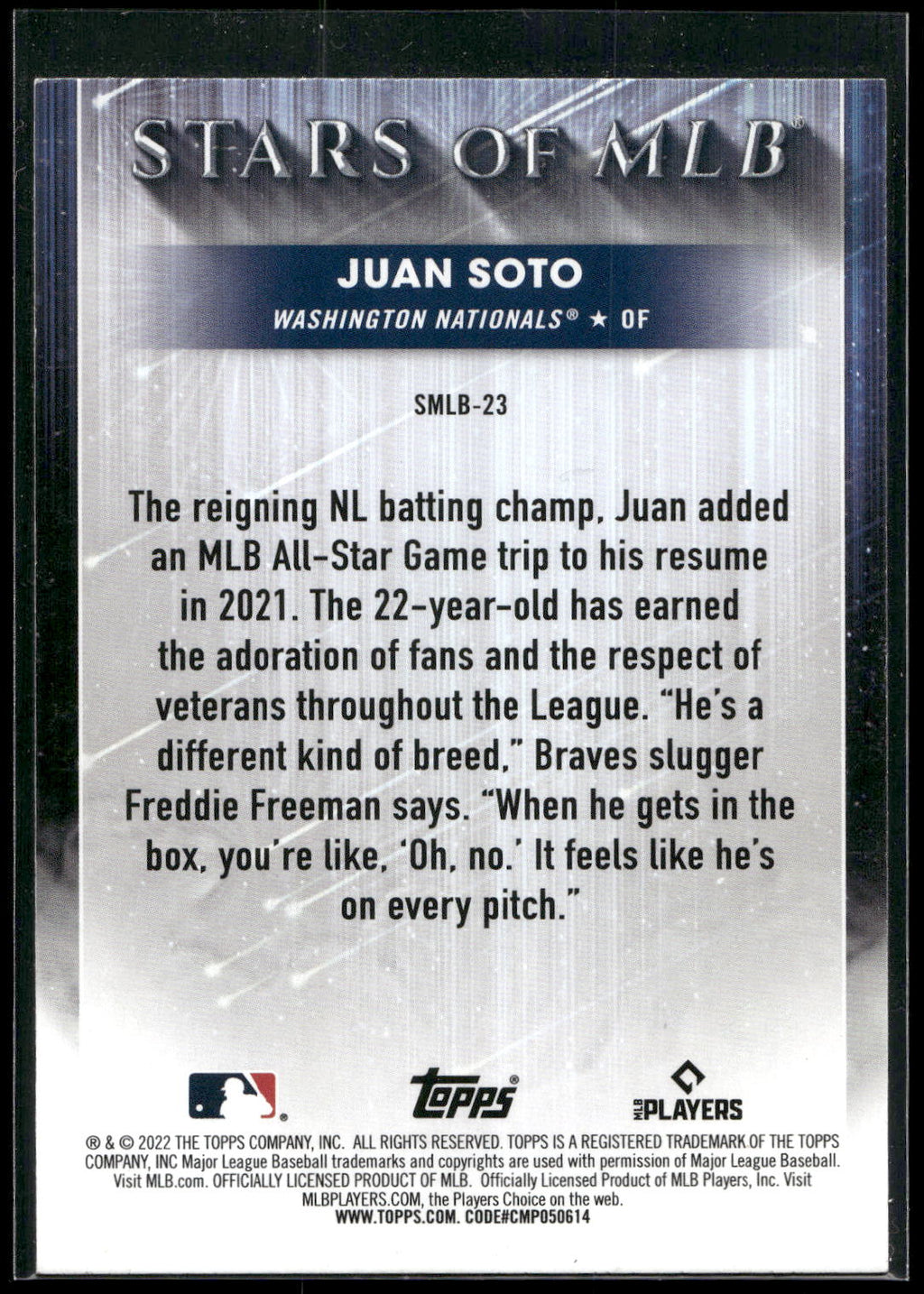 2022 Topps #SMLB-23 Juan Soto Stars of MLB