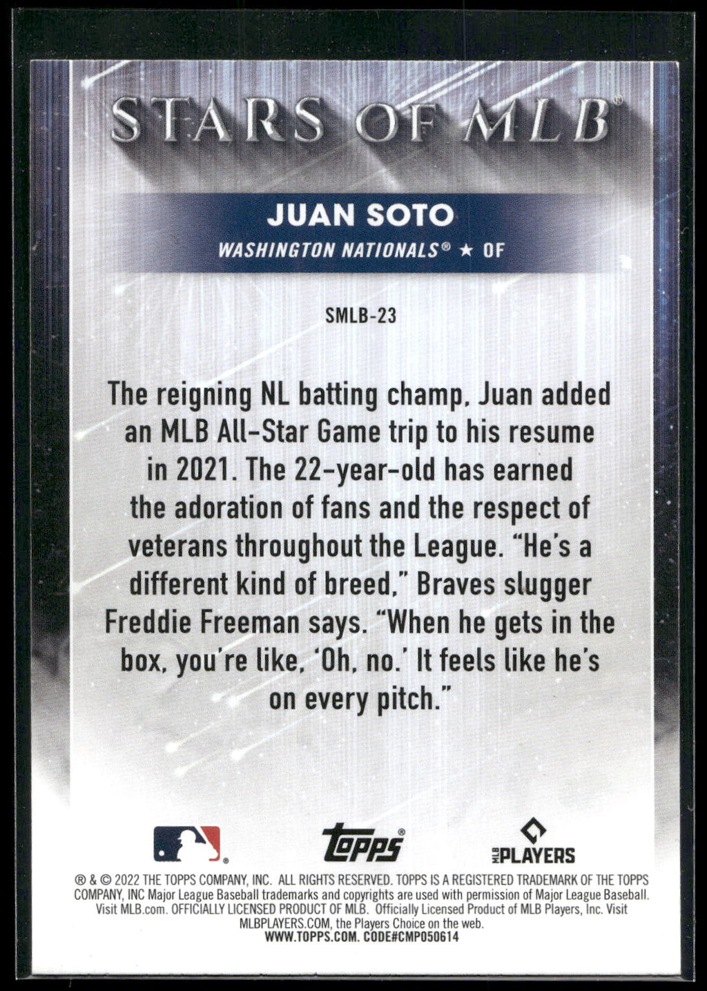 2022 Topps #SMLB-23 Juan Soto Stars of MLB