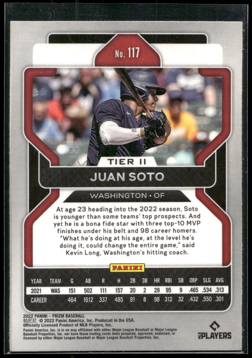 2022 Panini Prizm #117 Juan Soto