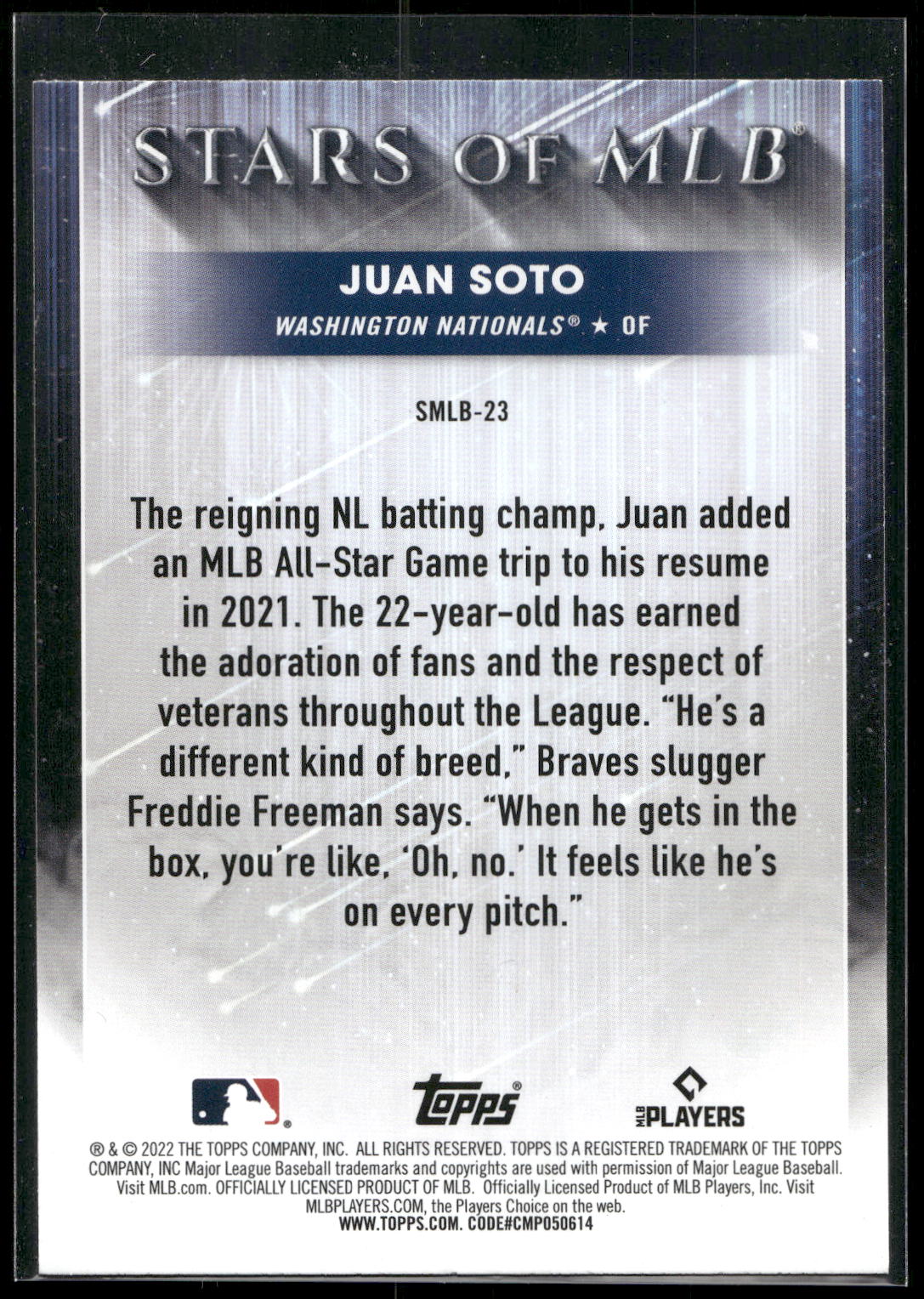 2022 Topps #SMLB-23 Juan Soto Stars of MLB