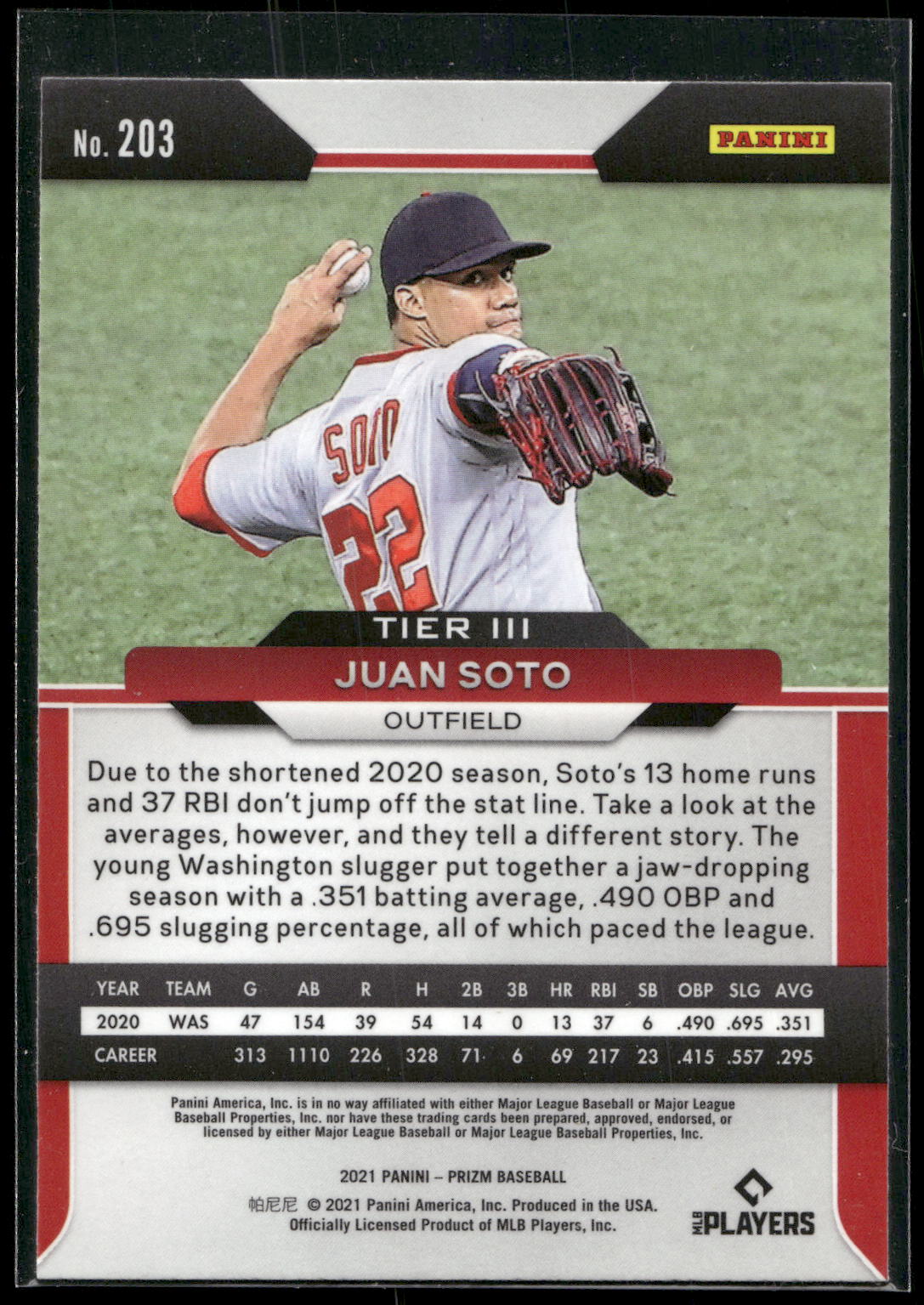 2021 Panini Prizm #203 Juan Soto
