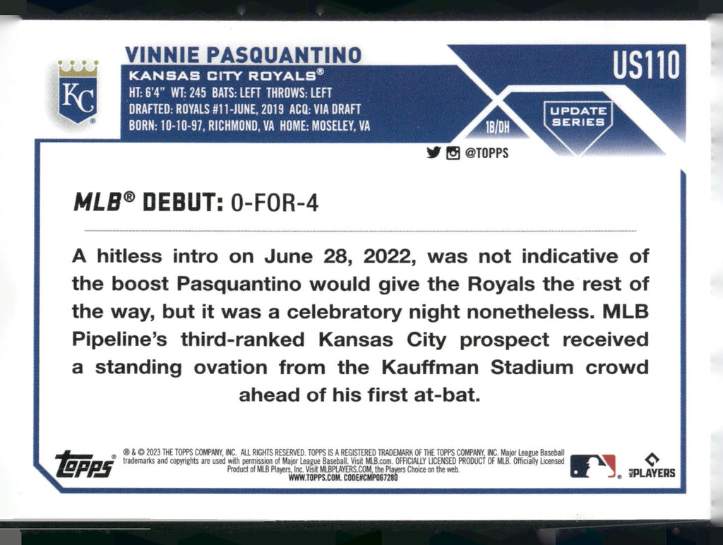 2023 Topps Update #US110 Vinnie Pasquantino