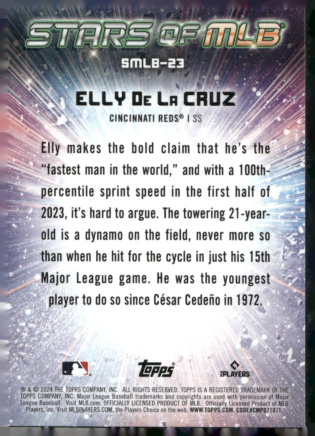 2024 Topps #SMLB-23 Elly De La Cruz Stars of MLB