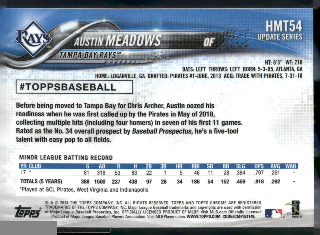 2018 Topps Chrome Update #HMT54 Austin Meadows