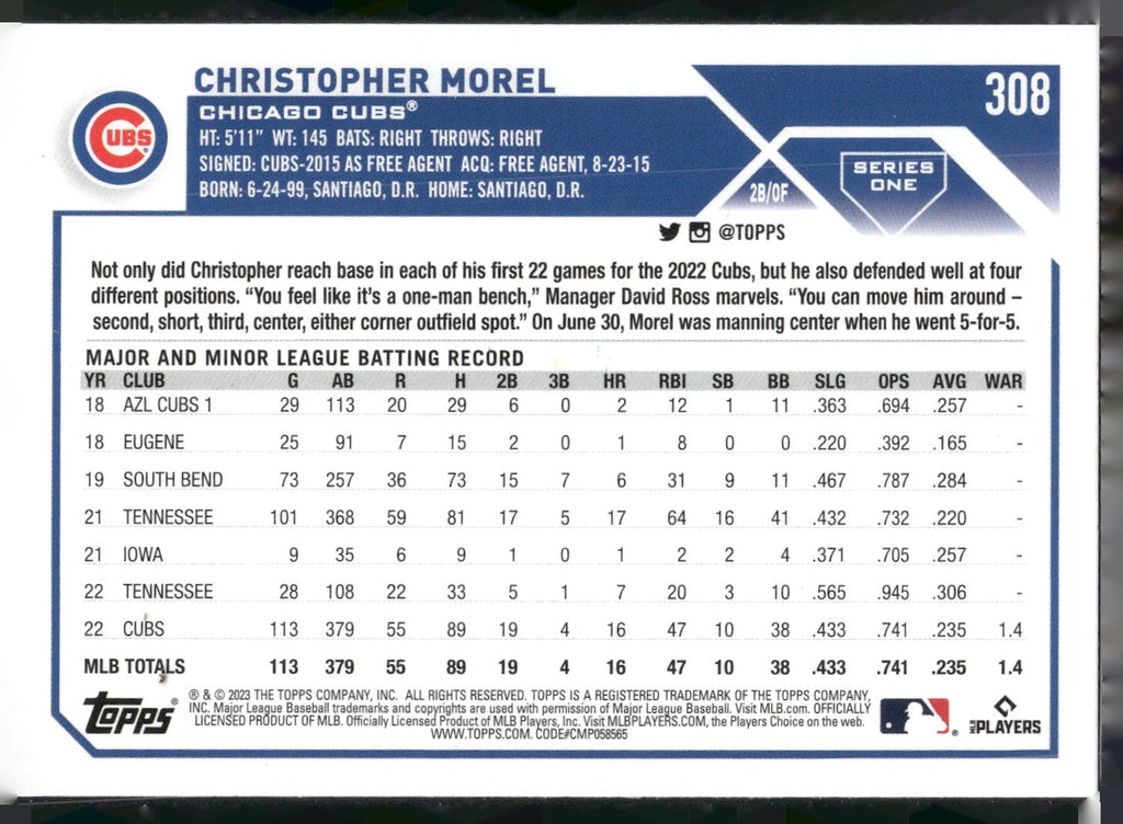 2023 Topps #308 Christopher Morel