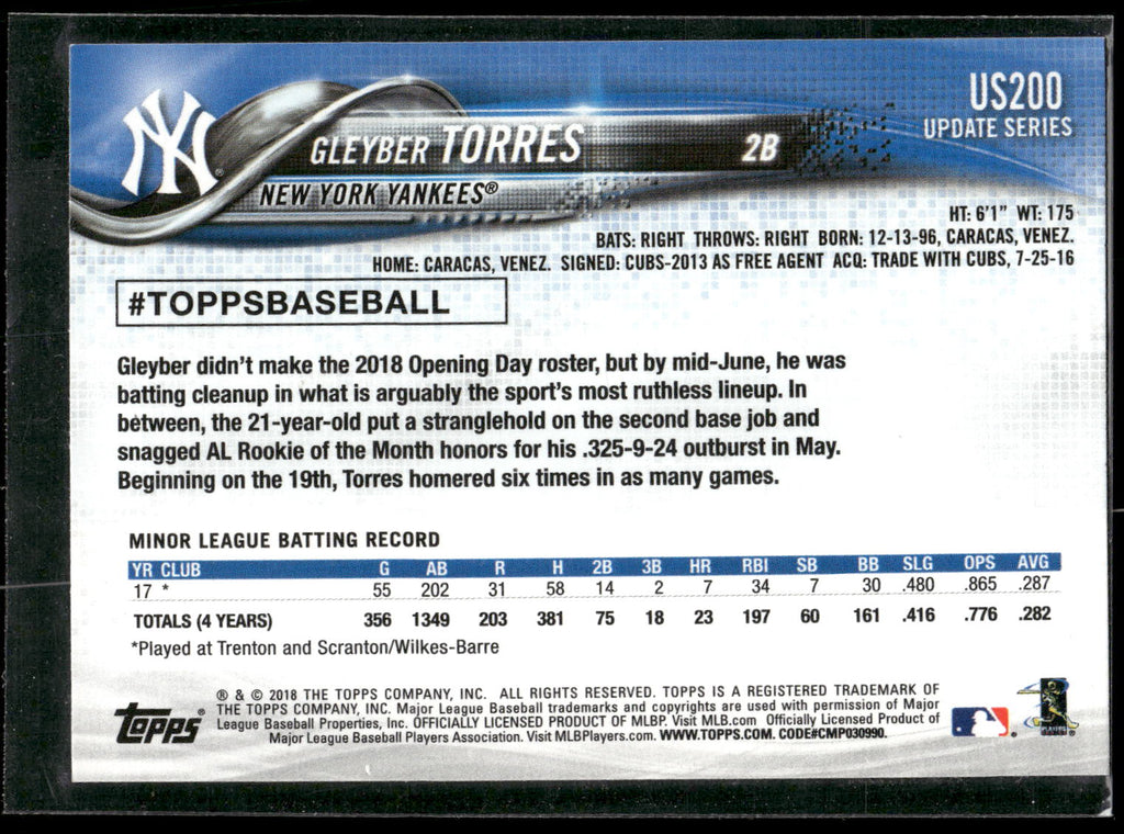 2018 Topps Update #US200 Gleyber Torres