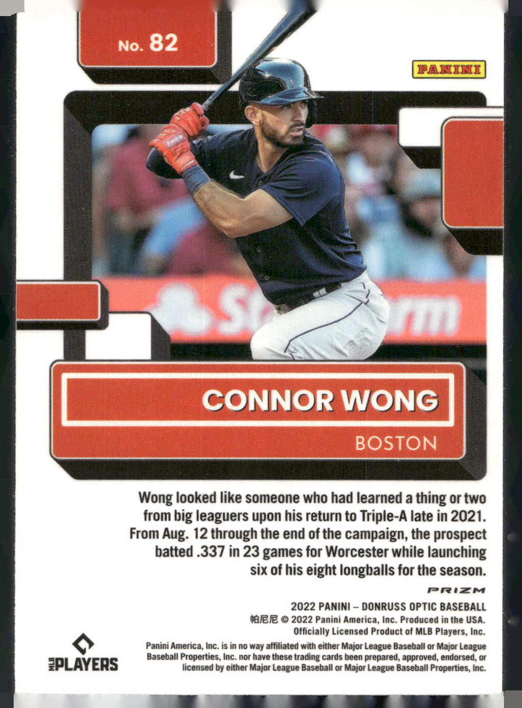 2022 Donruss Optic #82 Connor Wong Pink Prizm