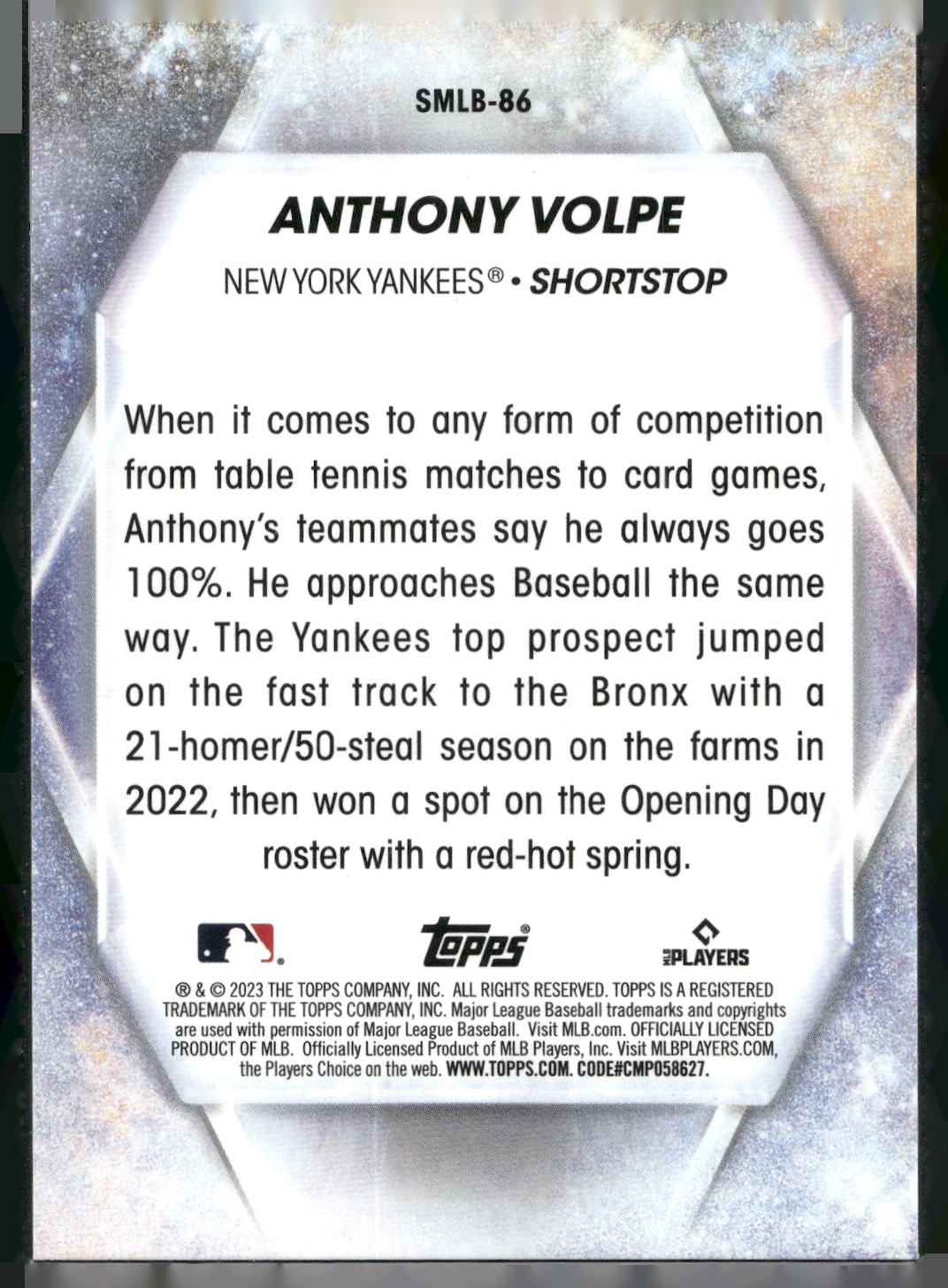 2023 Topps Update #SMLB-86 Anthony Volpe Stars of MLB