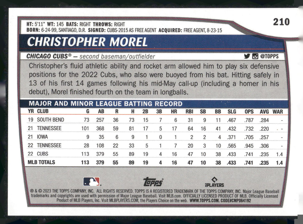 2023 Topps Big League #210 Christopher Morel