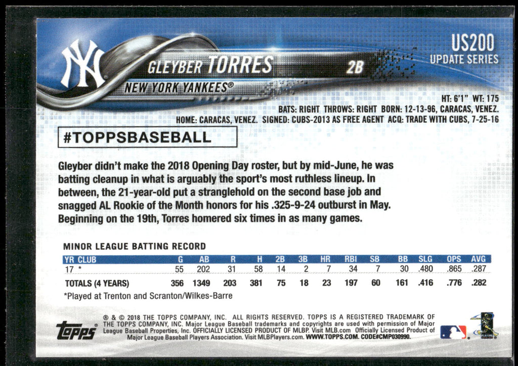 2018 Topps Update #US200 Gleyber Torres