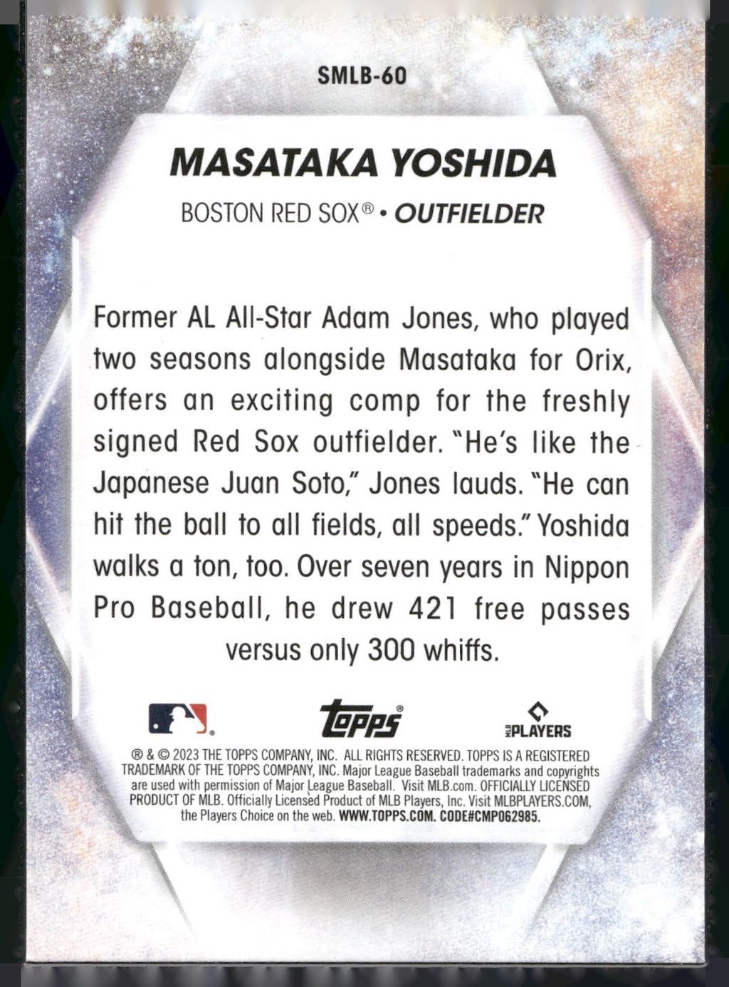 2023 Topps #SMLB-60 Masataka Yoshida Stars of MLB