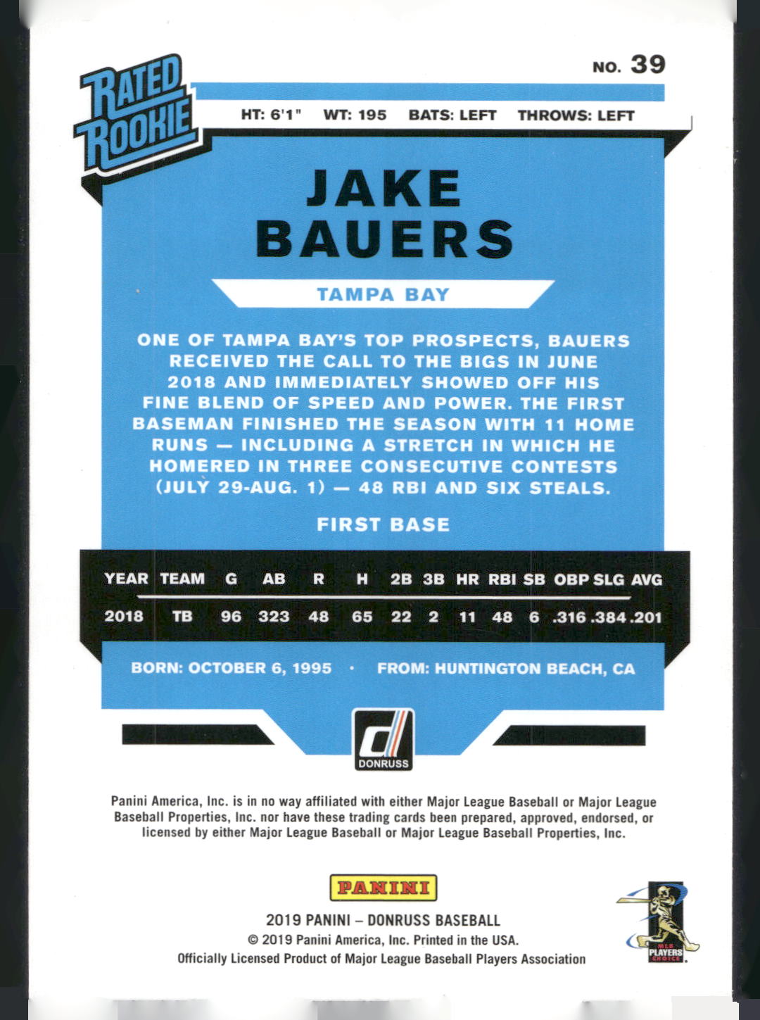 2019 Donruss #39 Jake Bauers Holo Pink