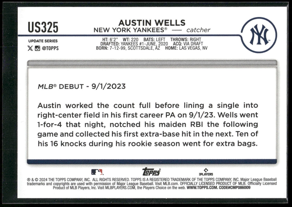 2024 Topps Update #US325 Austin Wells