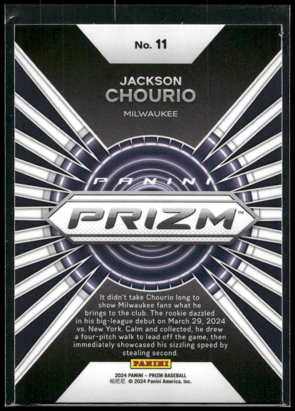 2024 Panini Prizm #11 Jackson Chourio Hype