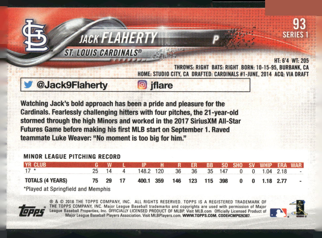 2018 Topps #93 Jack Flaherty