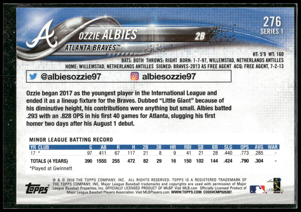 2018 Topps #276 Ozzie Albies
