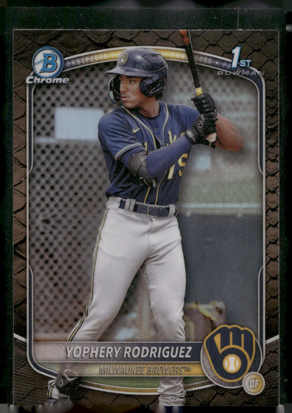 2025 Bowman #BCP-36 Yophery Rodriguez Chrome Prospects Reptilian Refractor