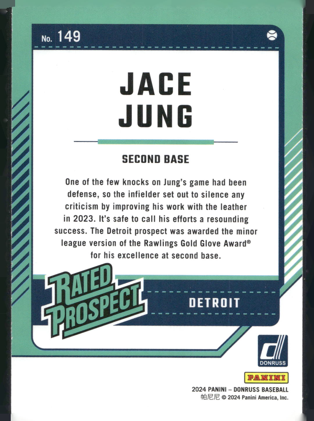 2024 Donruss #149 Jace Jung Liberty