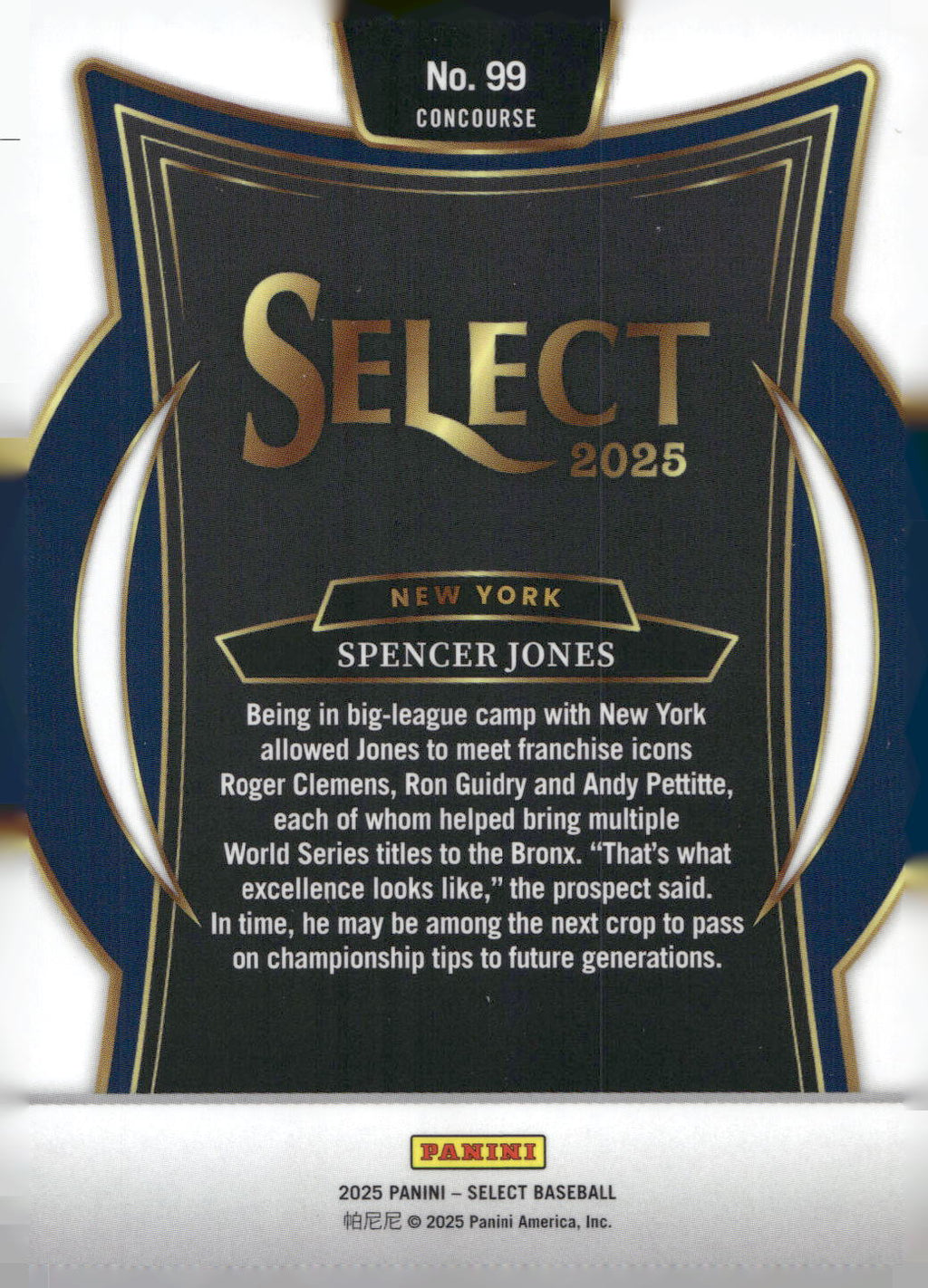 2025 Panini Select #99 Spencer Jones