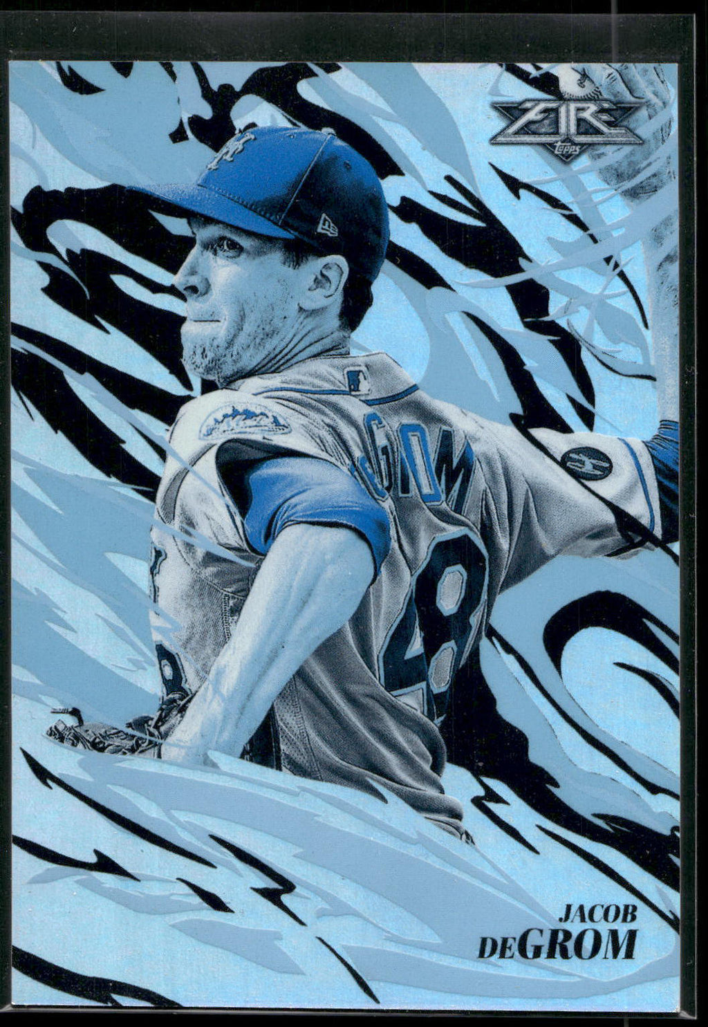 2019 Topps Fire #FT-15 Jacob deGrom Flamethrowers Blue Chip