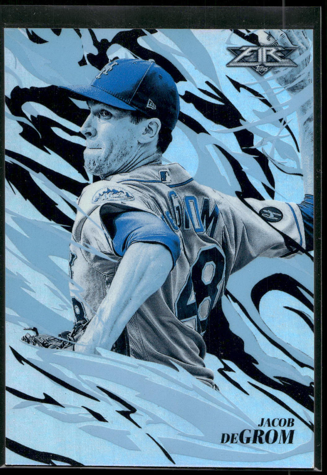 2019 Topps Fire #FT-15 Jacob deGrom Flamethrowers Blue Chip