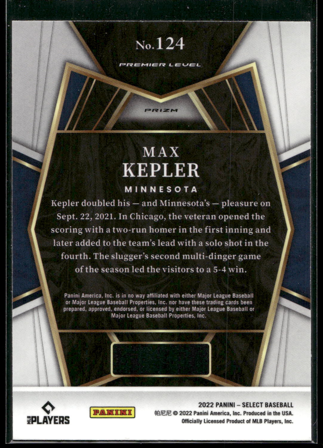 2022 Panini Select #124 Max Kepler