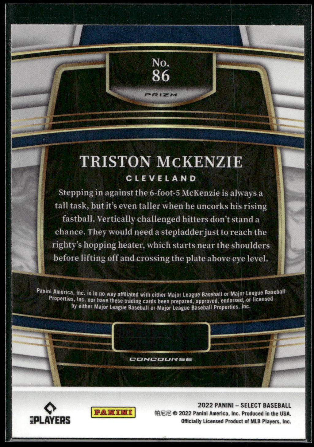 2022 Panini Select #86 Triston McKenzie Scope