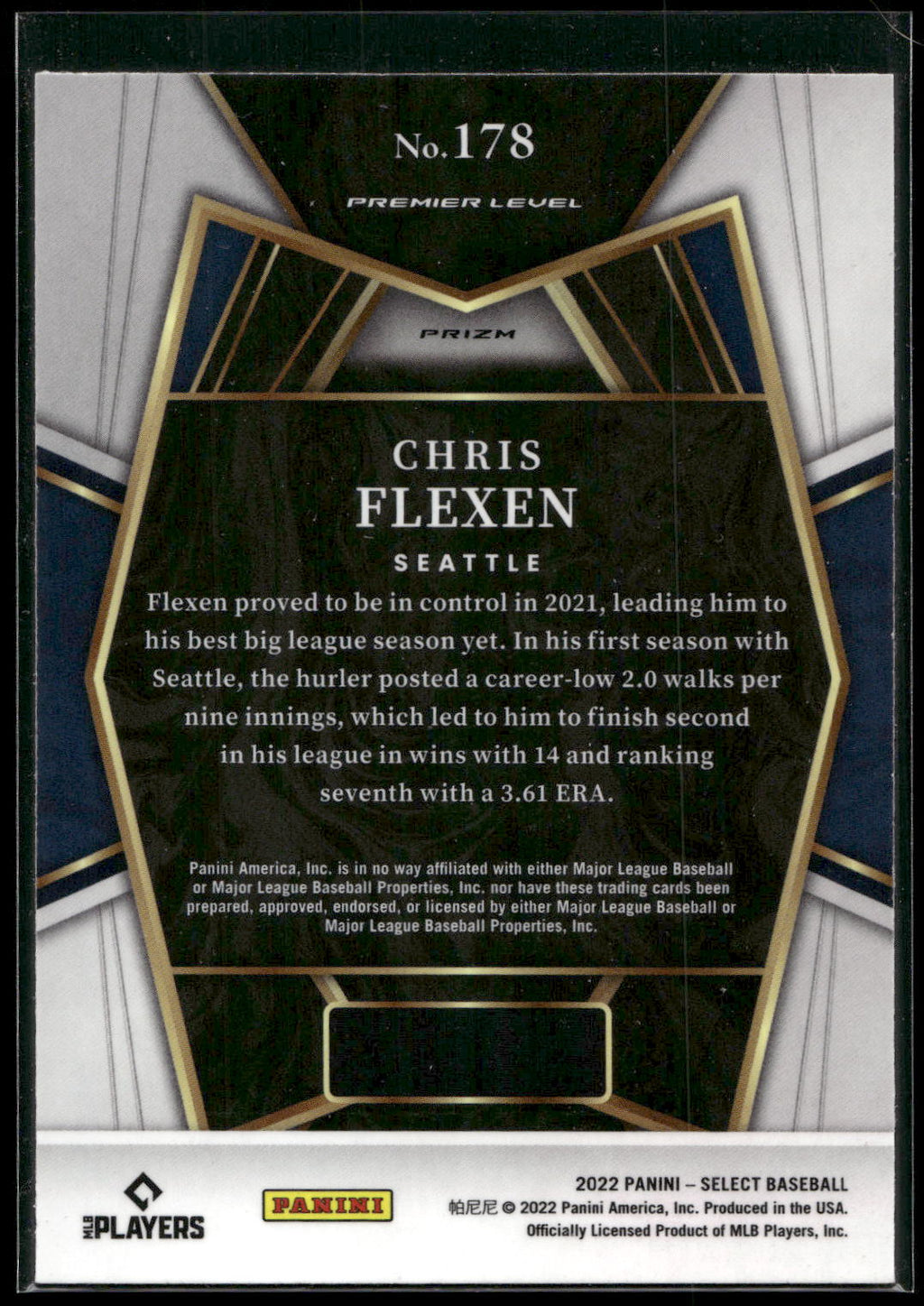 2022 Panini Select #178 Chris Flexen Scope