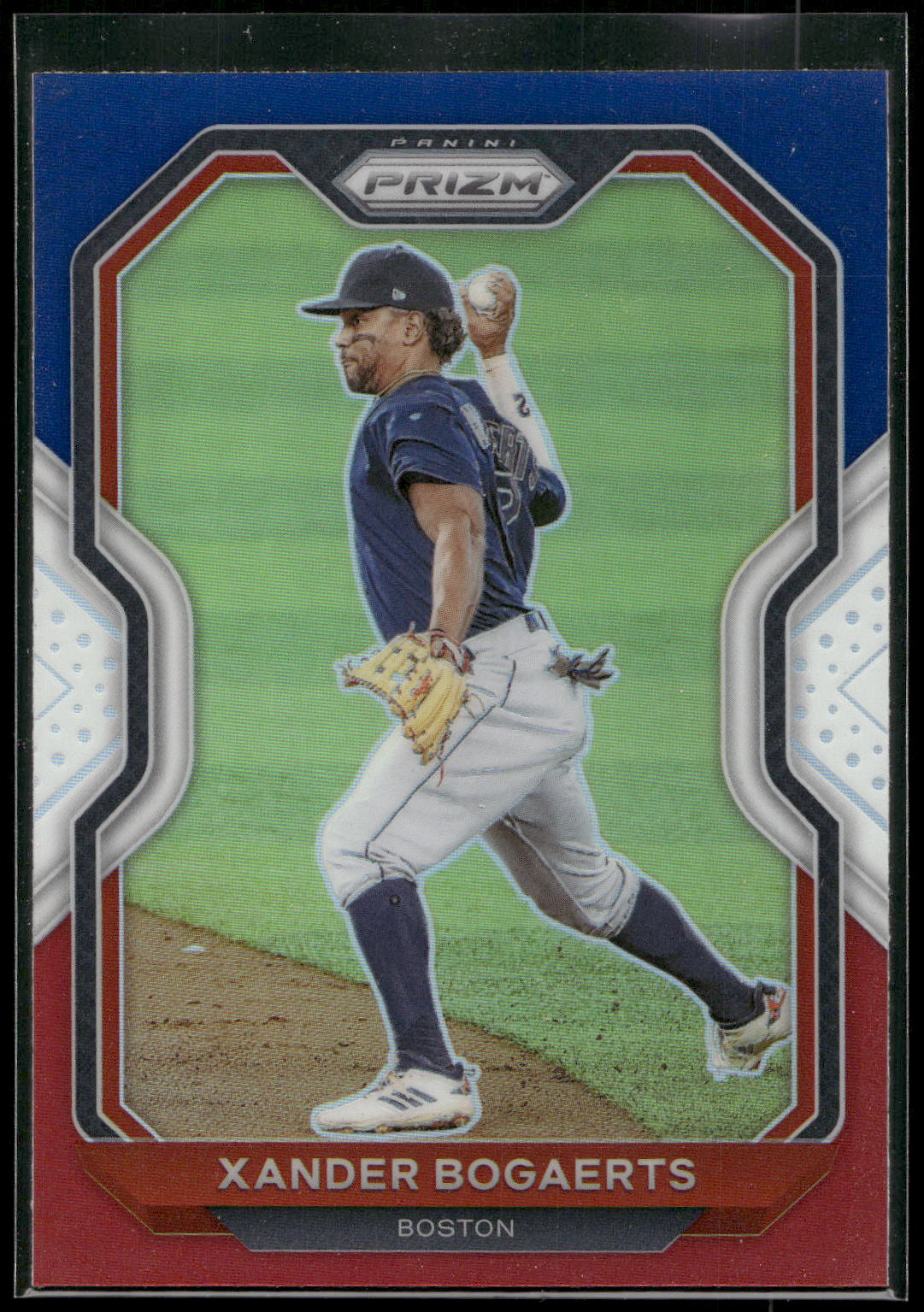 2021 Panini Prizm #215 Xander Bogaerts Red/White/Blue Prizm